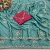 Ktd 2098 Chinon fabric and Beeds Work Saree Collections
